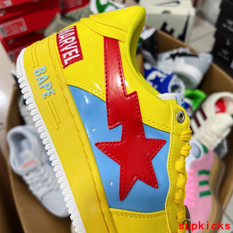 A Bathing Ape Bape Sta Marvel Comics Yellow Patent Leather