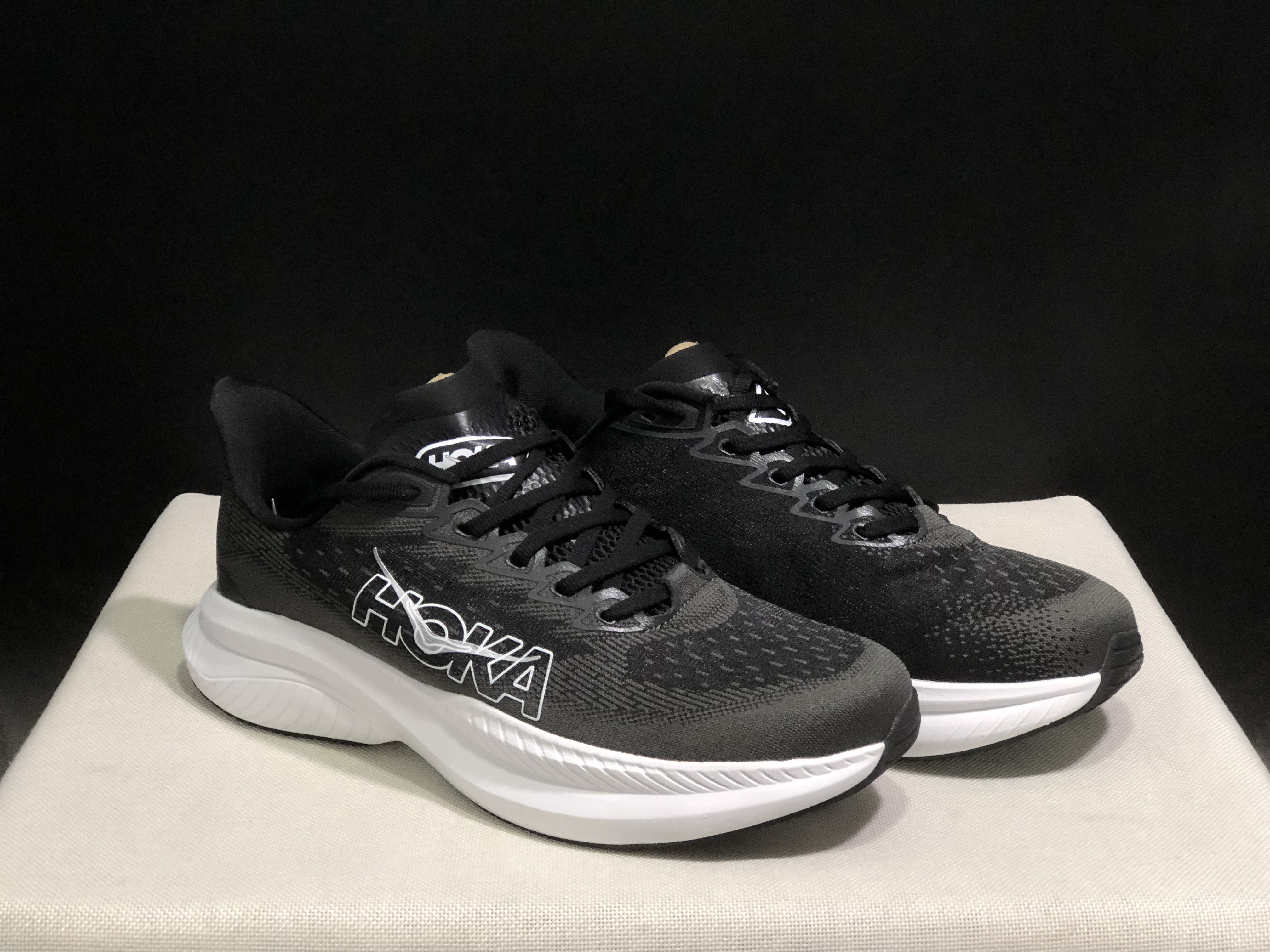 Hoka One One Mach 6 Wear-resistant Breathable Low-top Running Shoes Sneakers Black