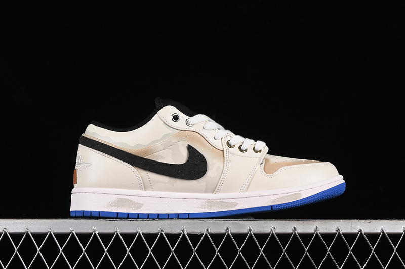 Nike Air Jordan 1 Low Coconut Milk White Royal Sole Sneakers