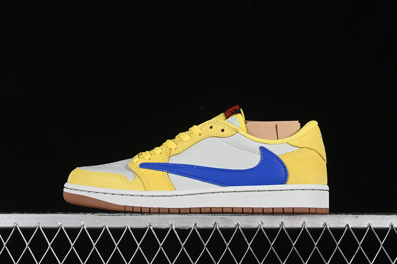 Nike Air Jordan 1 Low OG Travis Scott Canary Racer Blue Yellow Sneakers