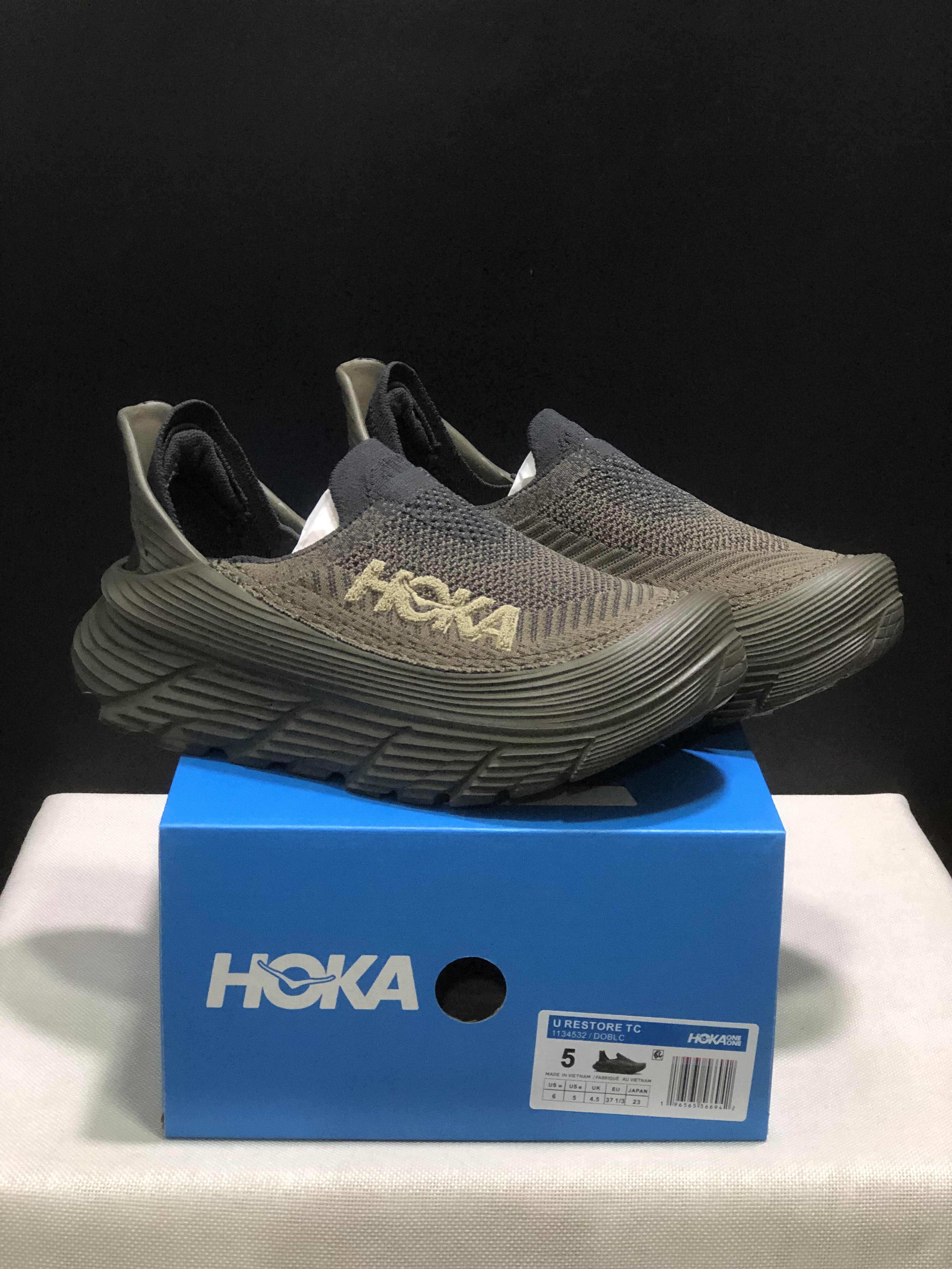 Hoka One One Restore TC Elastic Comfortable Low-top Running Shoes Sneakers Brown