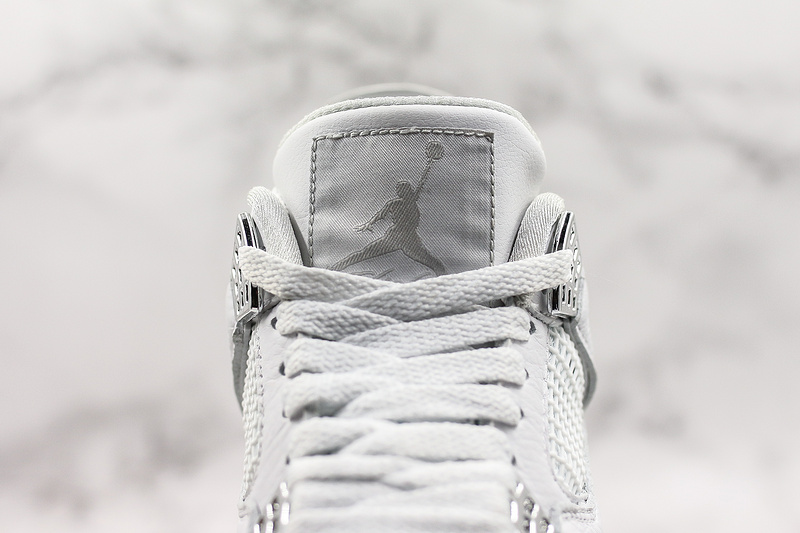 Nike Air Jordan 4 Retro Pure Version 2017 White Metallic Silver Sneakers