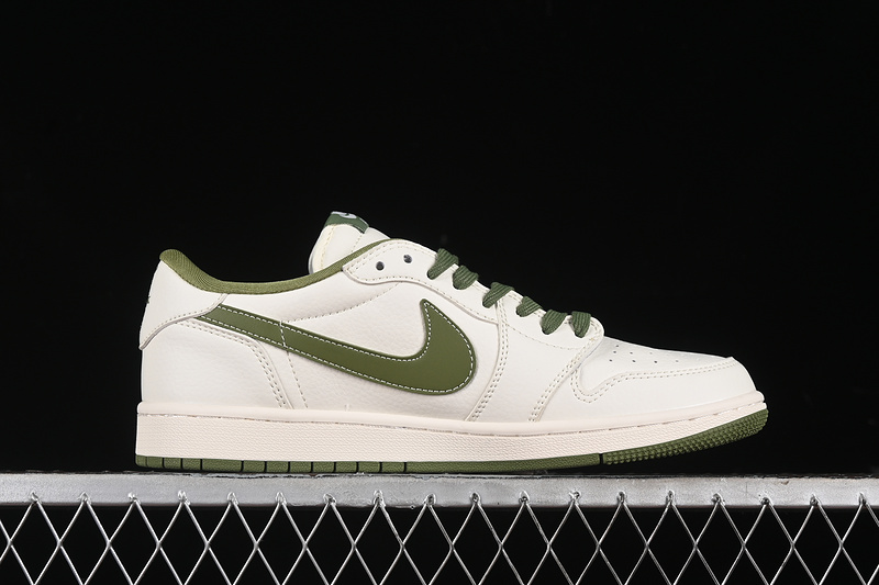 Nike Air Jordan 1 Low Off-White Travis Scott Supreme White Green Sneakers