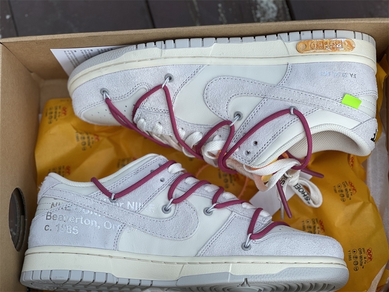 Nike Off-White Dunk Low  Lot 35 of 50 Gray White Sneakers