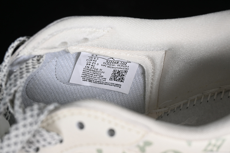 Nike Air Jordan 1 Low OG SP Travis Scott Fragment Design LV White Brown Printing Sneakers