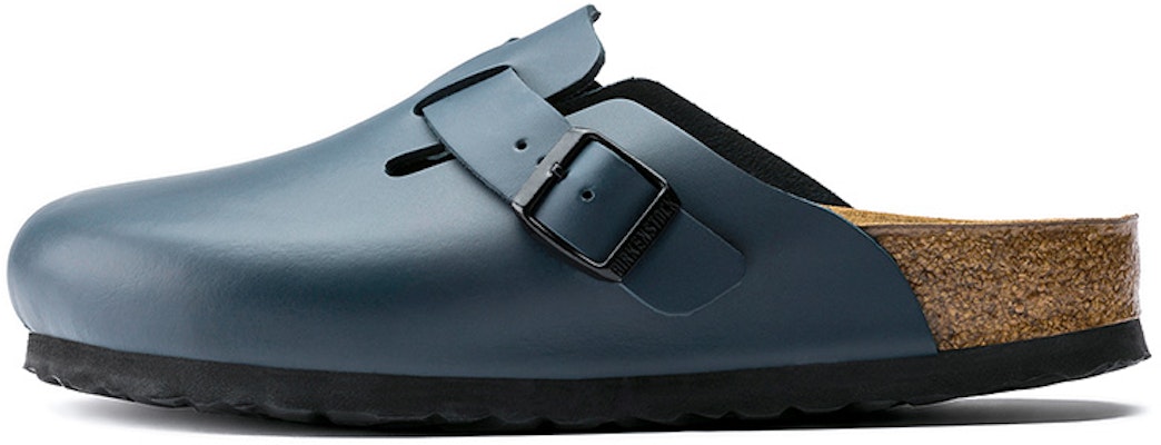 Birkenstock Boston Mules Blue Soft Leather 60151 Fashion Slippers