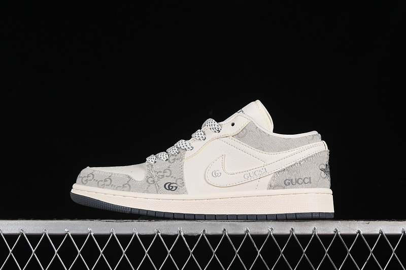 Nike Air Jordan 1 Low GUCCI White Grey Sneakers