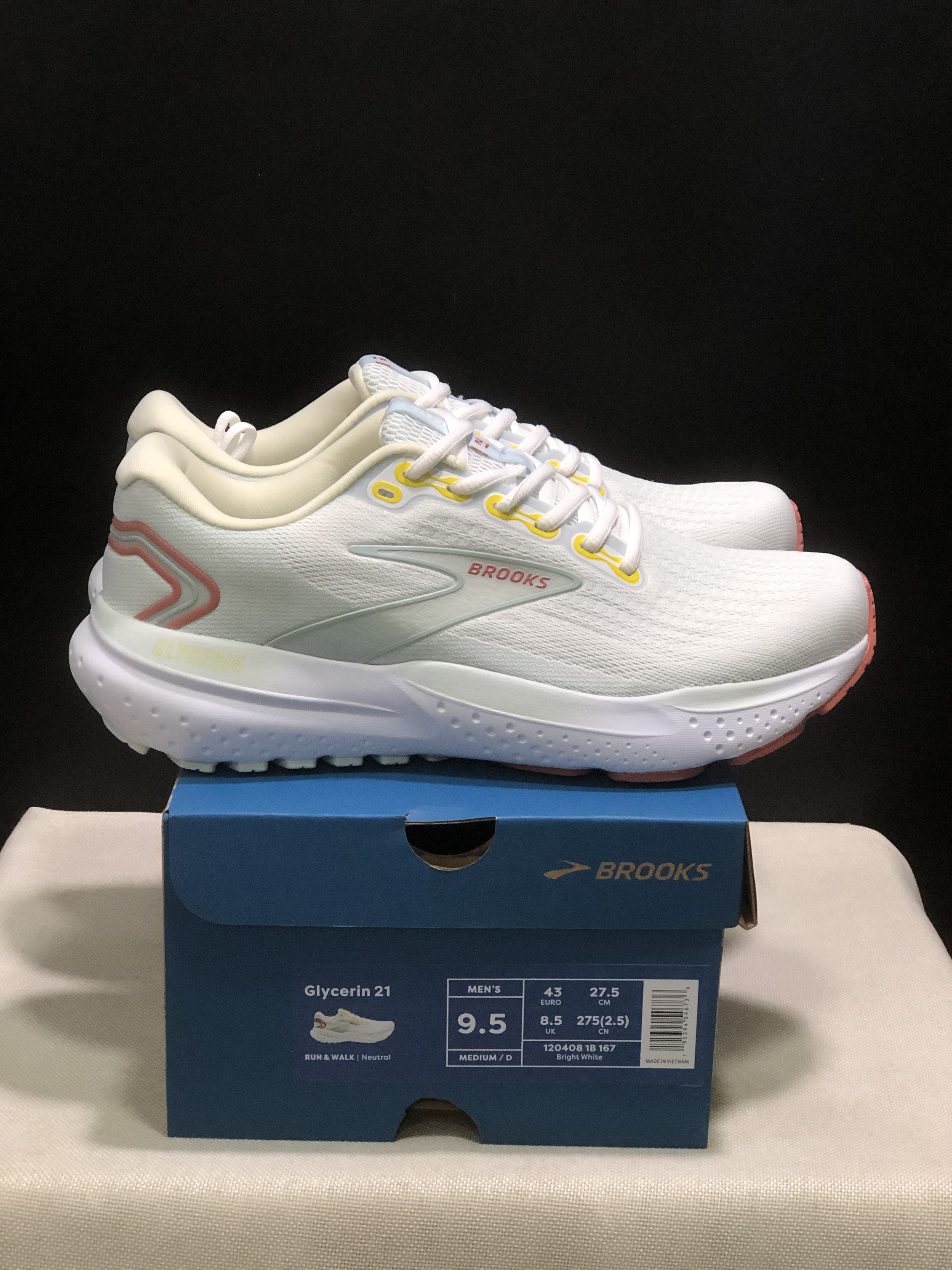Brooks Glycerin 21 Low-top Casual Running Shoes Bright White