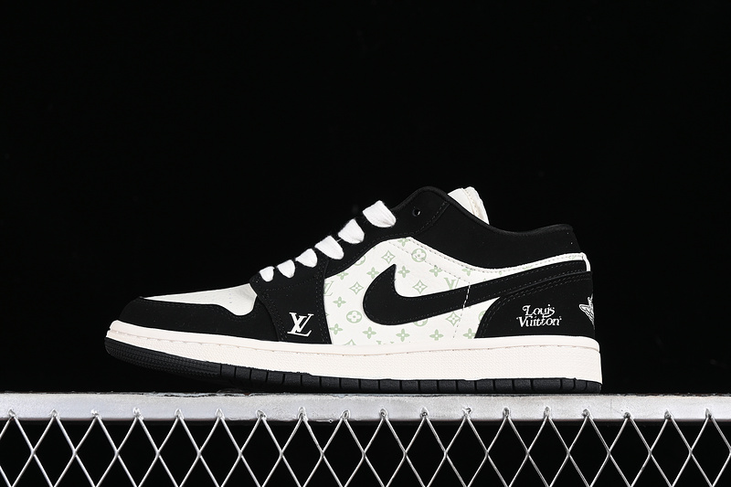 Nike Air Jordan 1 Low LV White Printing Black Sneakers