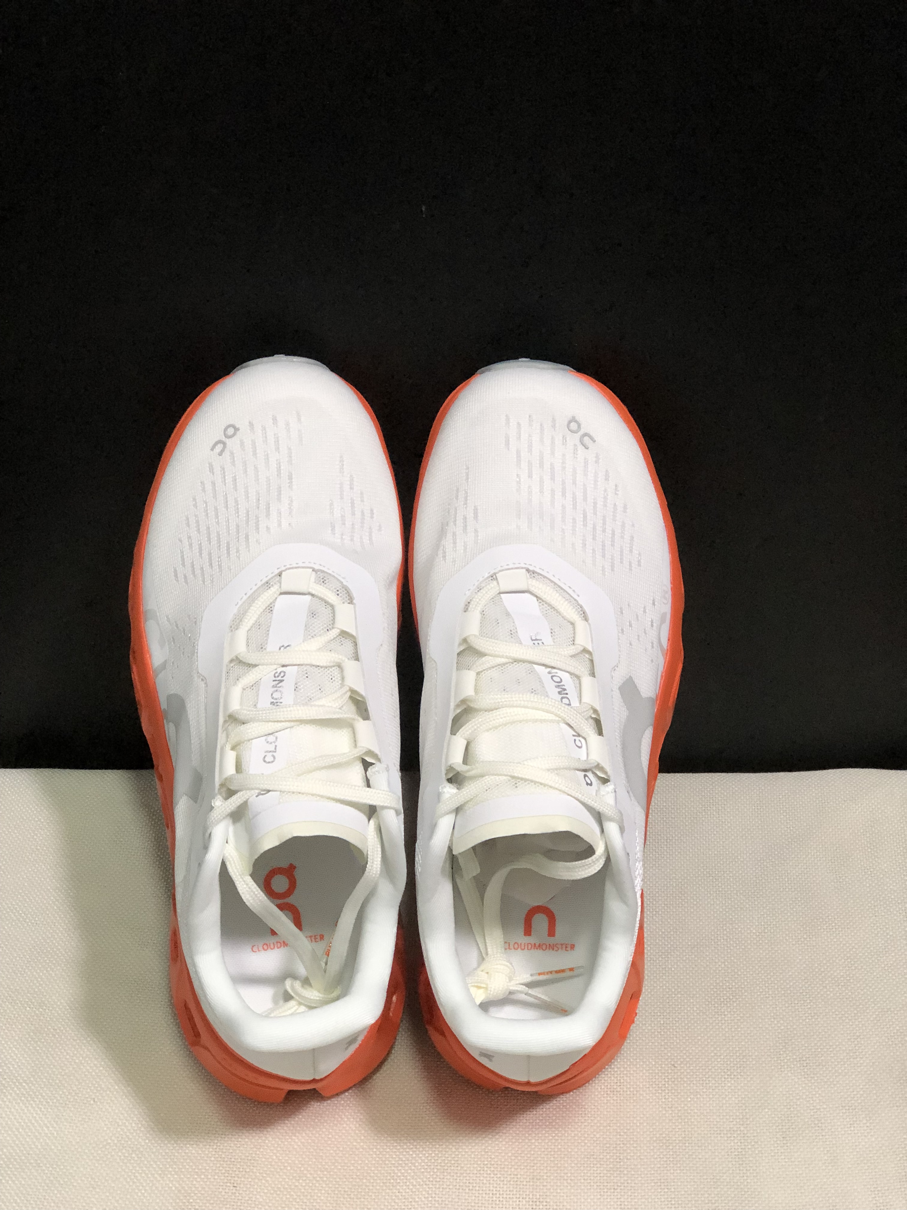 On Running Cloudmonster Anti-Slip Running Shoes White/Flame