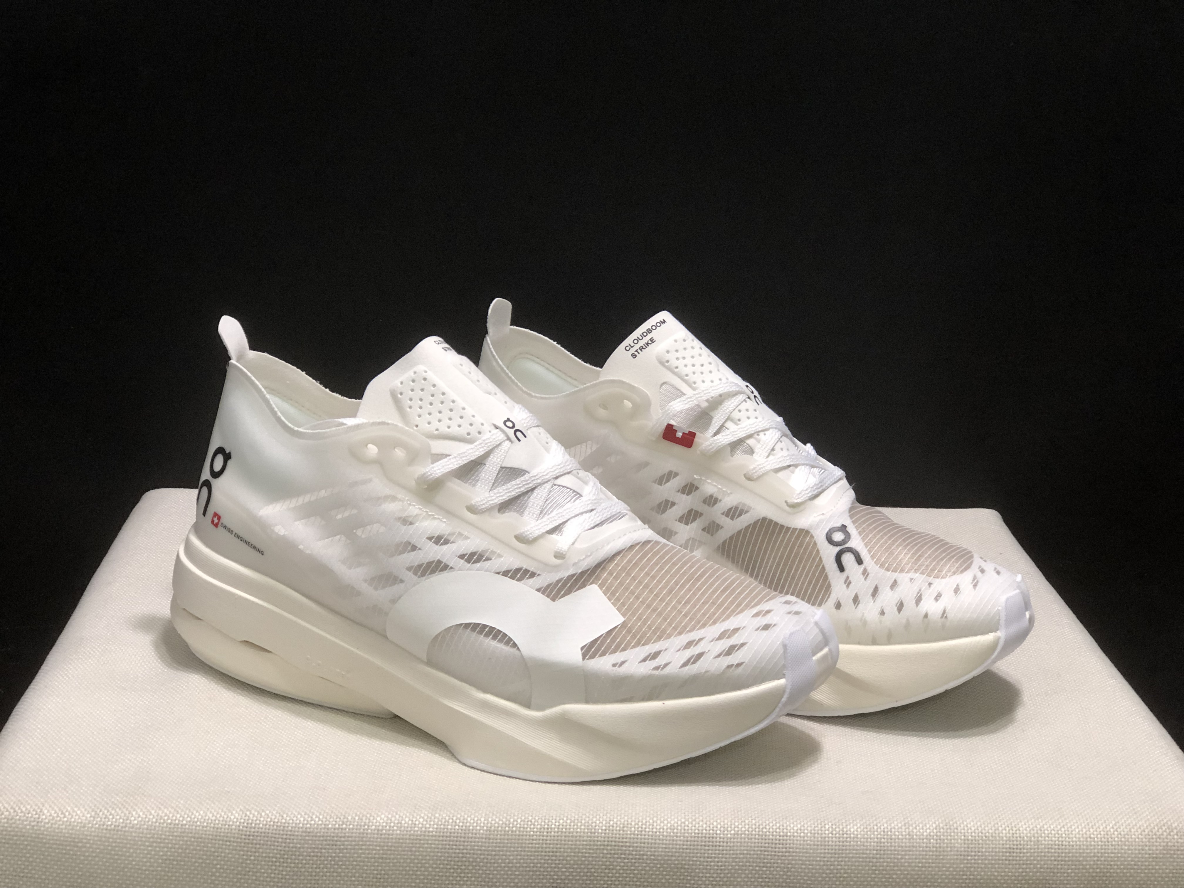 On Running Cloudboom Strike Professional Marathon Running Shoes White