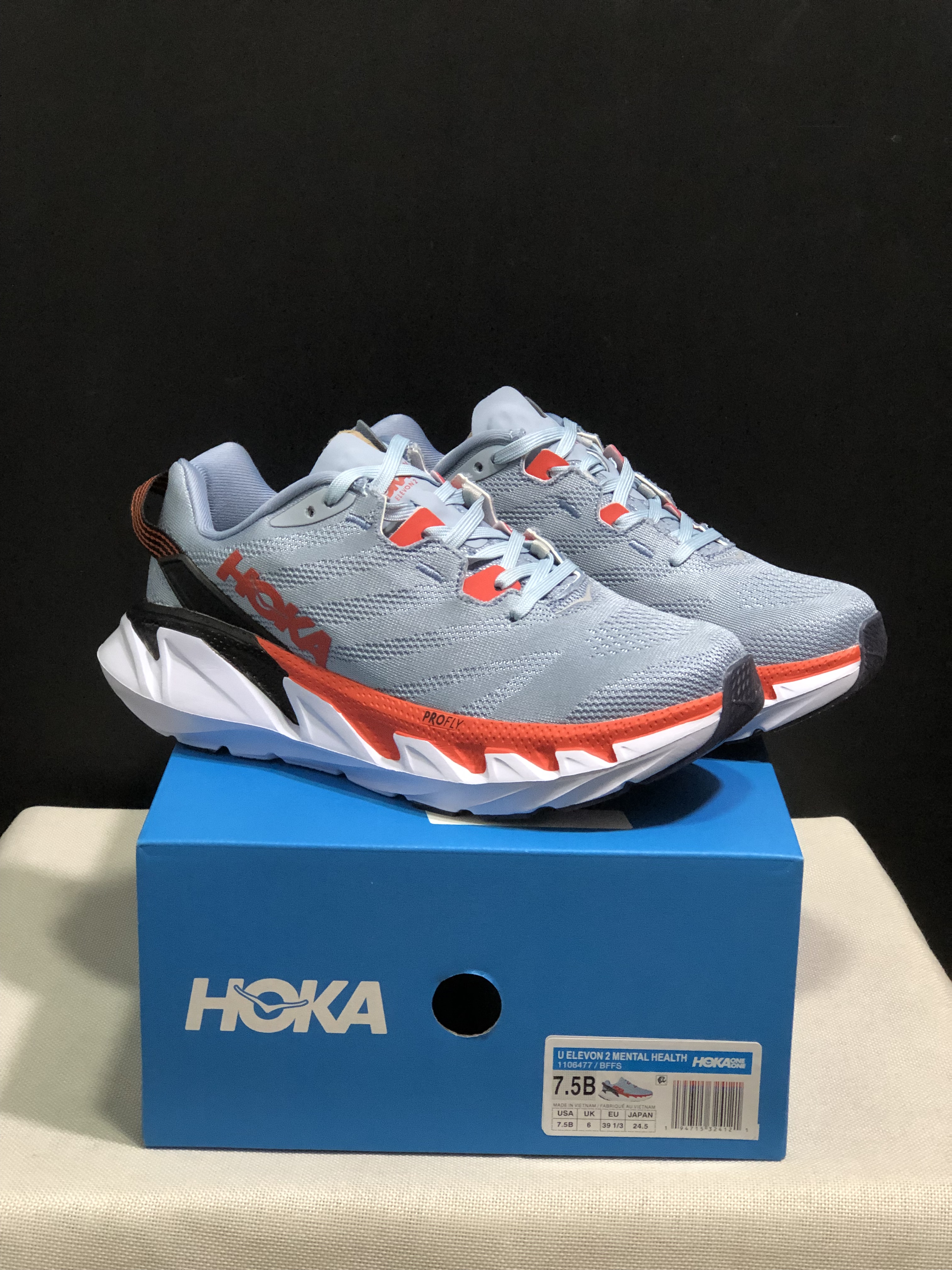 Hoka One One Elevon 2 Anti-slip Wear-resistant Running Shoes Sneakers Blue Gray