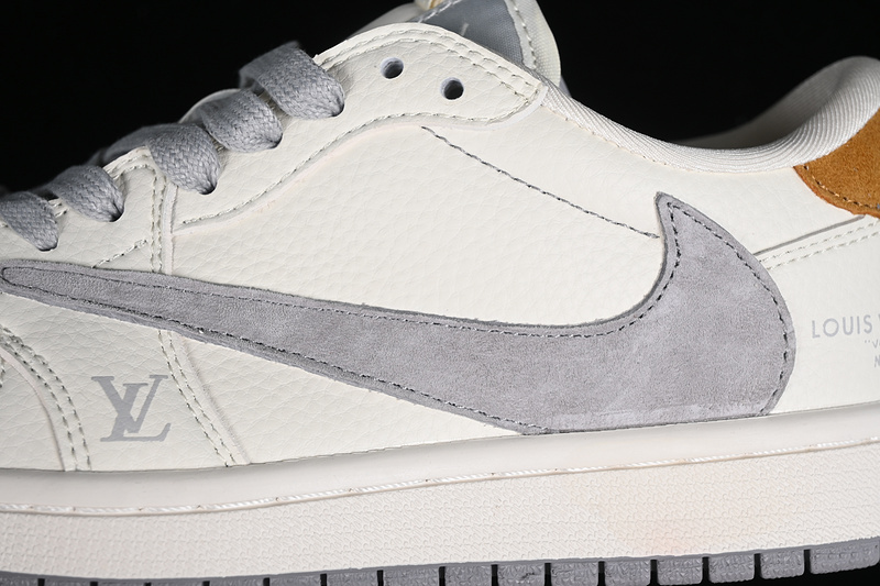 Nike Air Jordan 1 Low OG SP Travis Scott Fragment Design LV White Grey Sneakers