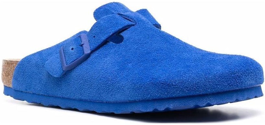 Birkenstock Boston Ultra Blue Suede Leather 1022556 Covered-Toe Slippers