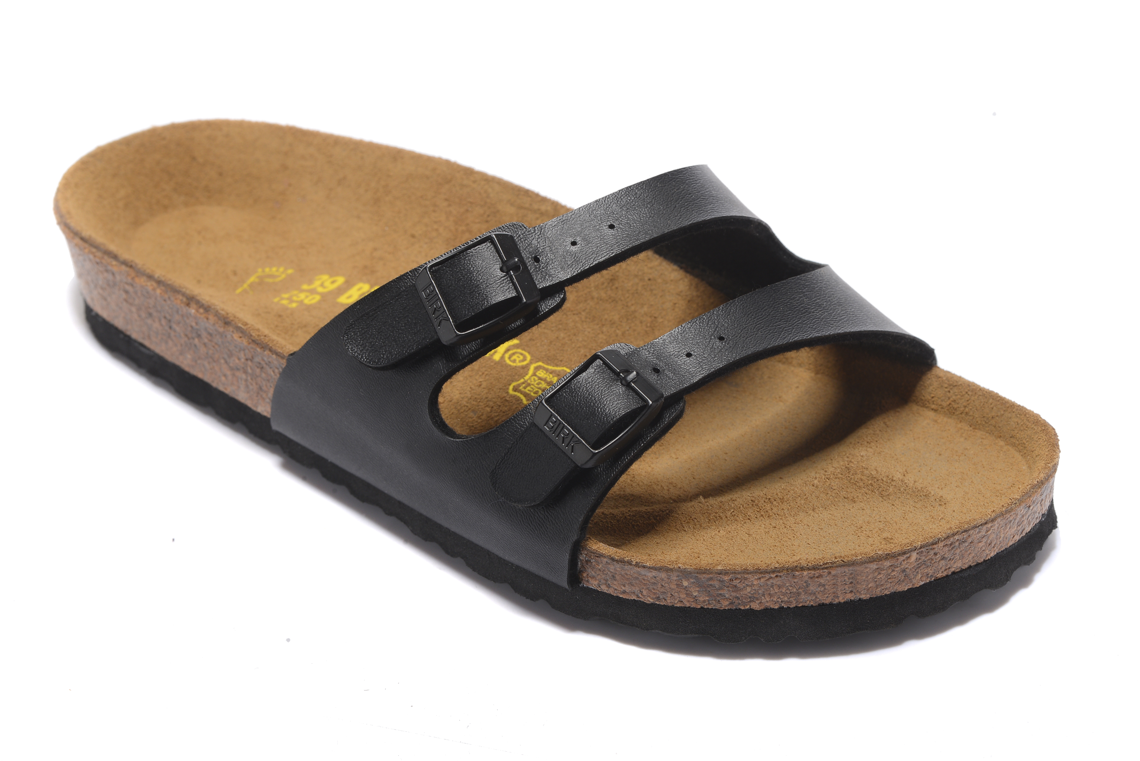 Birkenstock Black Thin Belt Double Buckle Matte Leather Summer Sandals