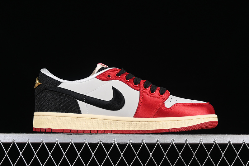 Trophy Room Nike Air Jordan 1 Low OG Away Sail Black Varsity Red Muslin Sneakers