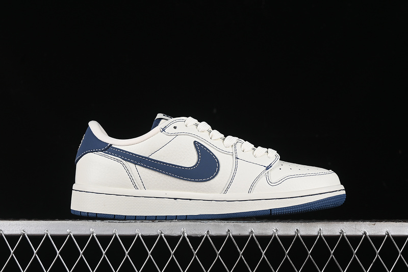 Nike Air Jordan 1 Low BAPE Travis Scott Fragment Design OG SP Navy Sole White Sneakers