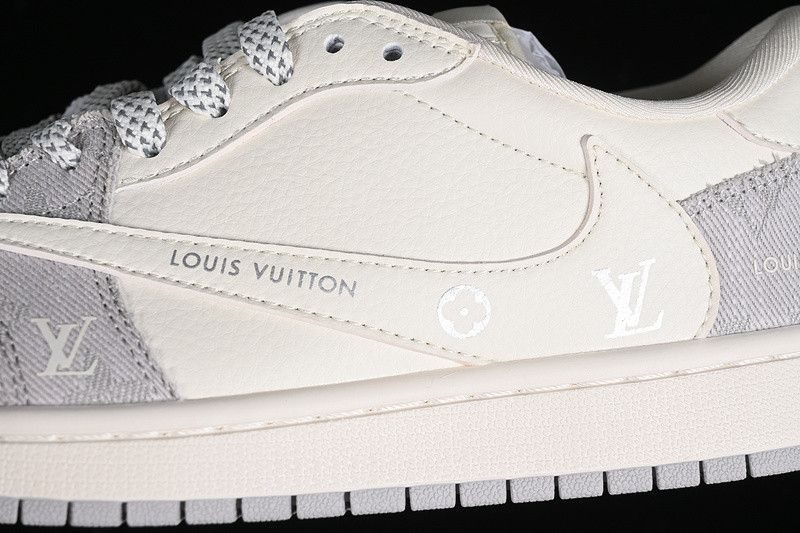 Nike Air Jordan 1 Low Travis Scott Fragment Design LV Grey White Sneakers