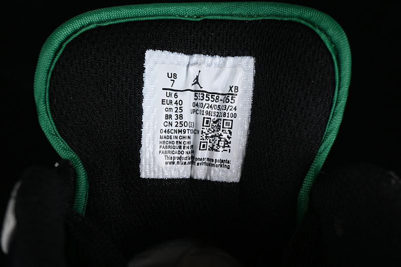 Nike Air Jordan 1 Low Lucky Green Black White Sneakers