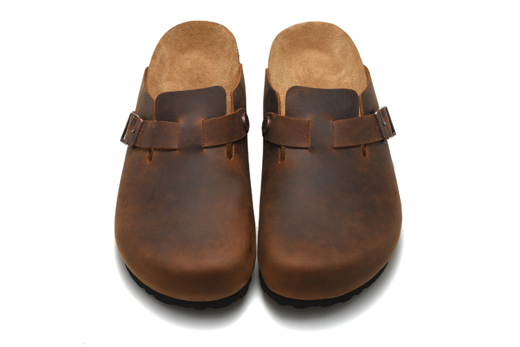 Birkenstock Brown Matte Leather Clog Shoes