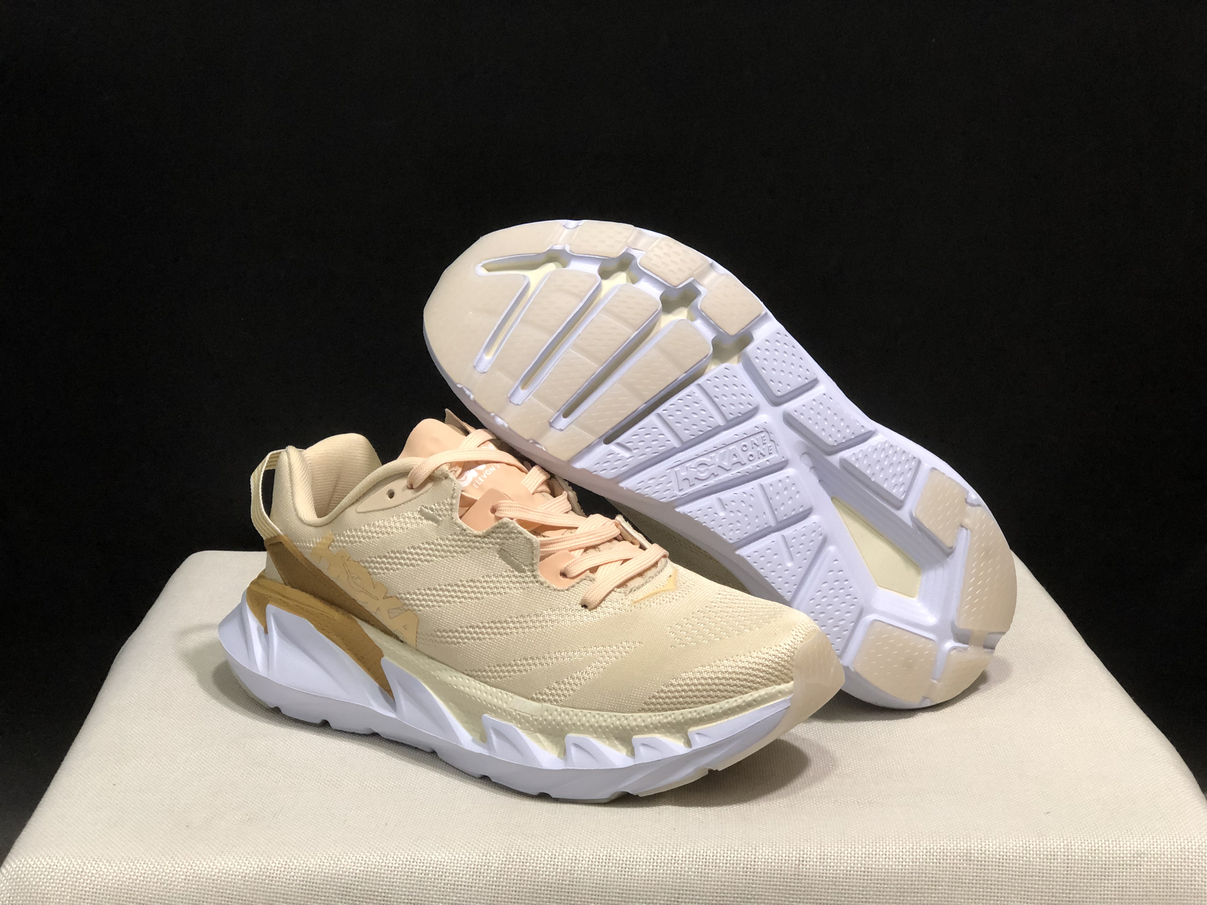 Hoka One One Elevon 2 Anti-slip Wear-resistant Running Shoes Sneakers Cream