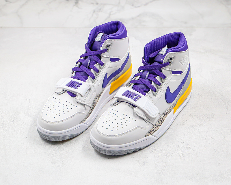 Nike Air Jordan Legacy 312 Lakers White Purple Gold Sneakers