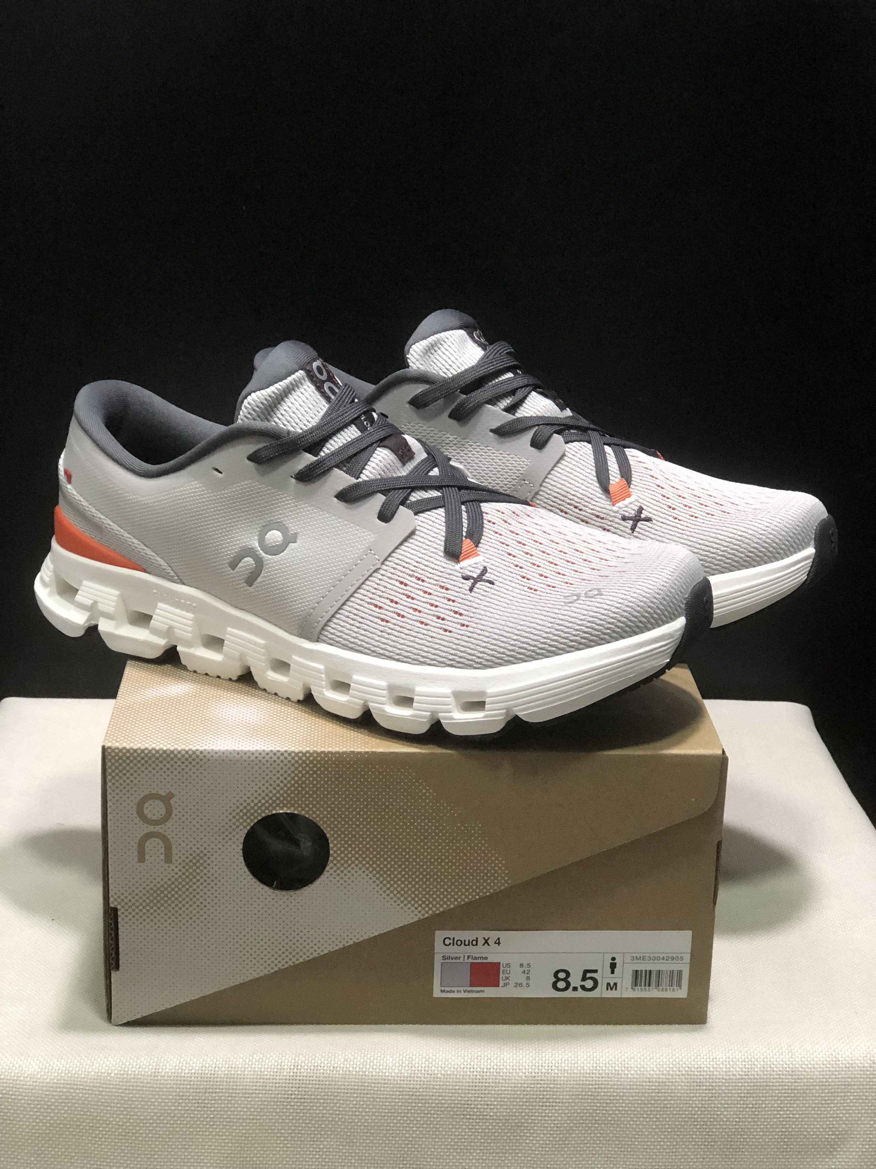 On Running Cloud X4 Comfortable Running Shoes Gray/Flame