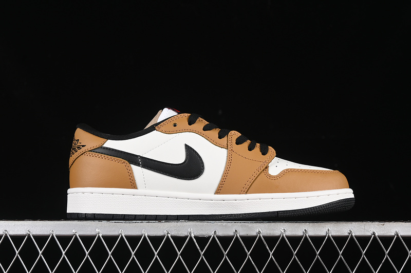 Nike Air Jordan 1 Low OG Black Sole White Earthy Yellow Sneakers