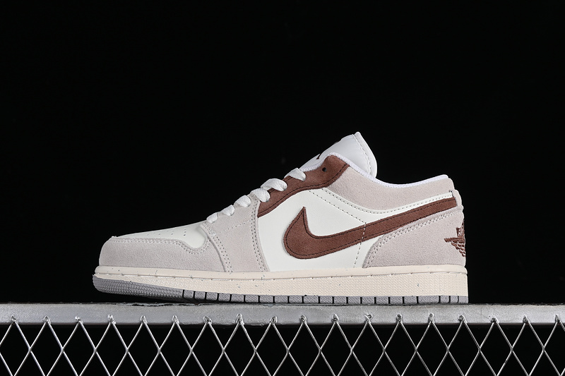Nike Air Jordan 1 Low Brown Grey White Sneakers