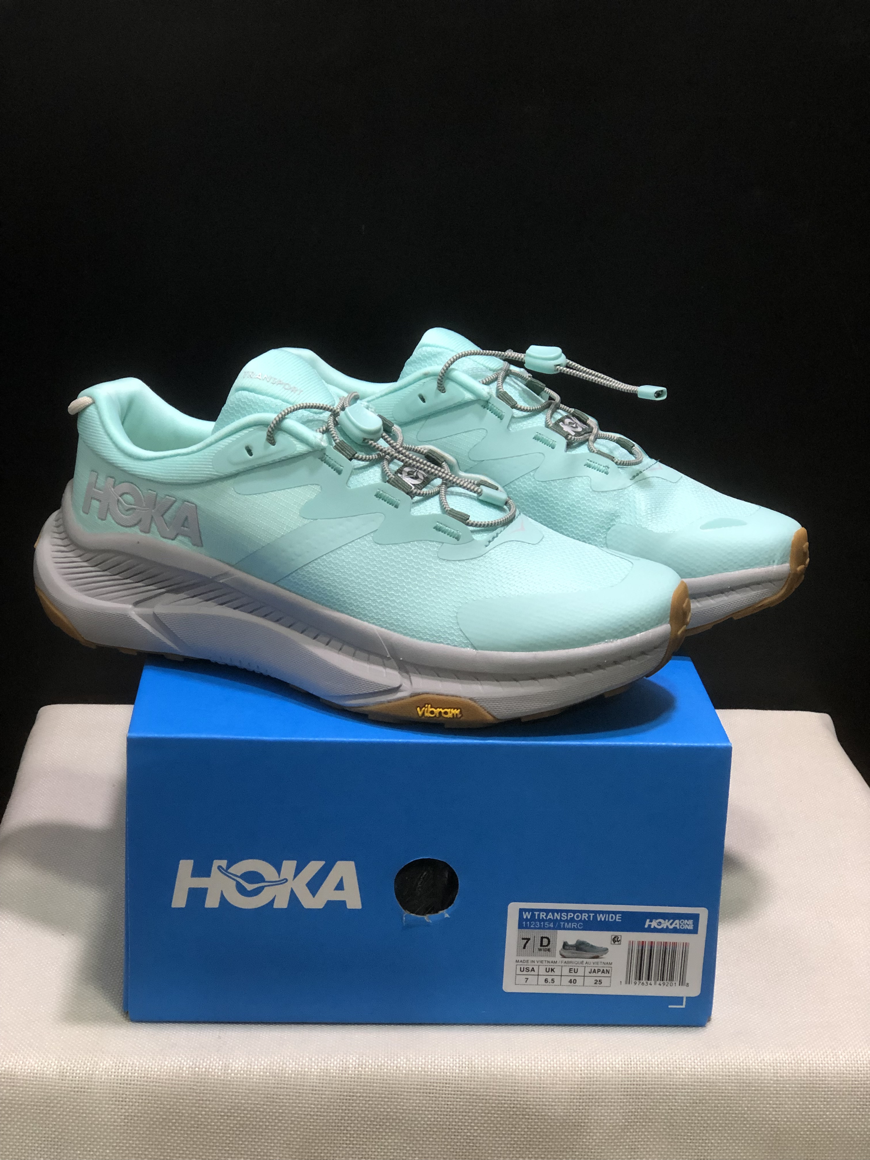 Hoka One One Transport Drawstring Low-top Running Shoes Sneakers Blue