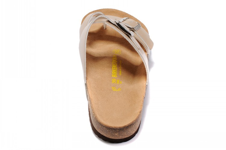 Birkenstock Two-Button Ringfinger Rose Gold Matte Leather Slippers