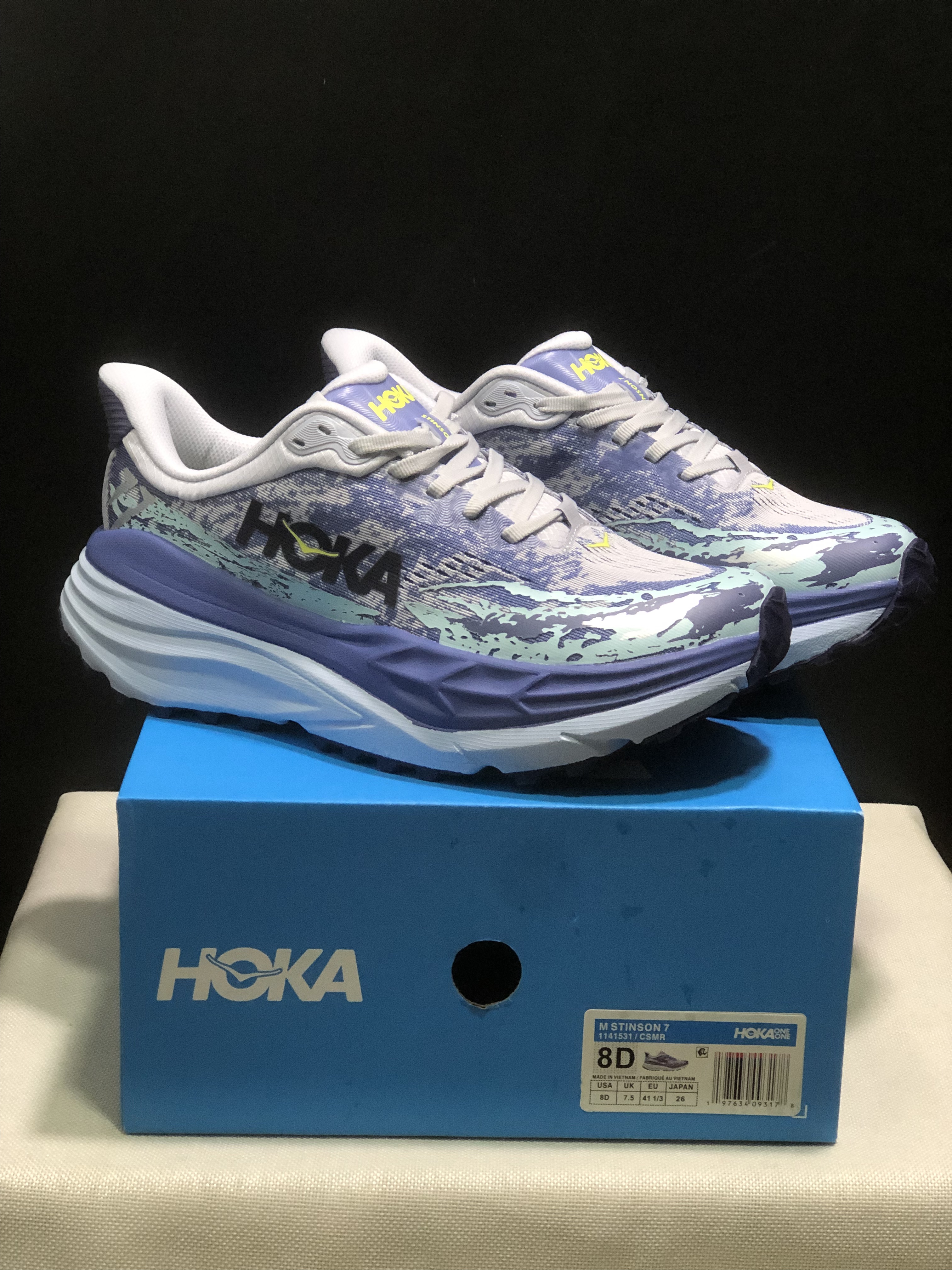 Hoka One One Stinson 7 Comfortable Anti-slip Outdoor Running Shoes Sneakers Light Purple