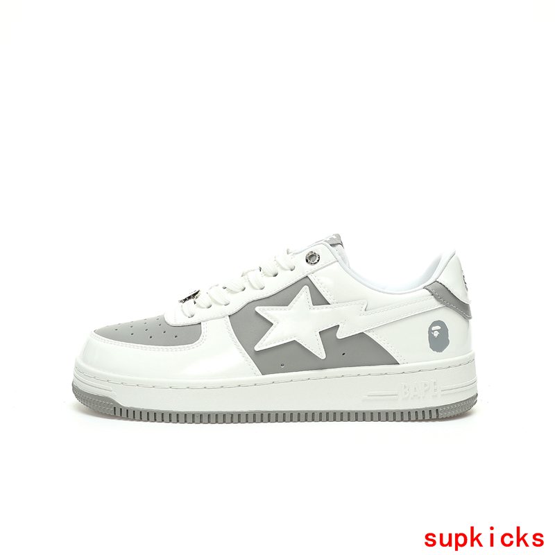 A Bathing Ape Bape Sta Sk8 Low White Gray
