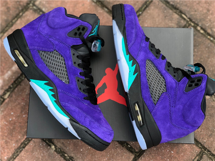 Nike Air Jordan 5 Retro ��Alternate Grape��Purple Emerald Black Sneakers
