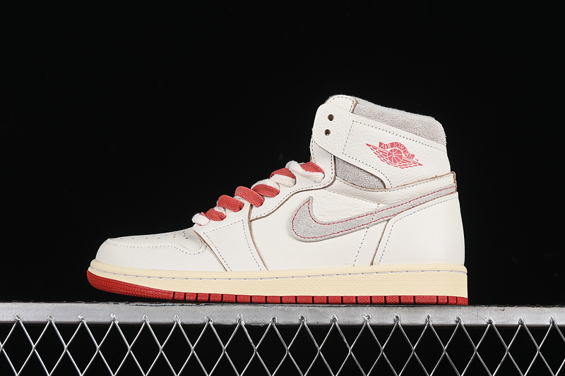 Nike Air Jordan 1 High OG Red Sole White Sneakers