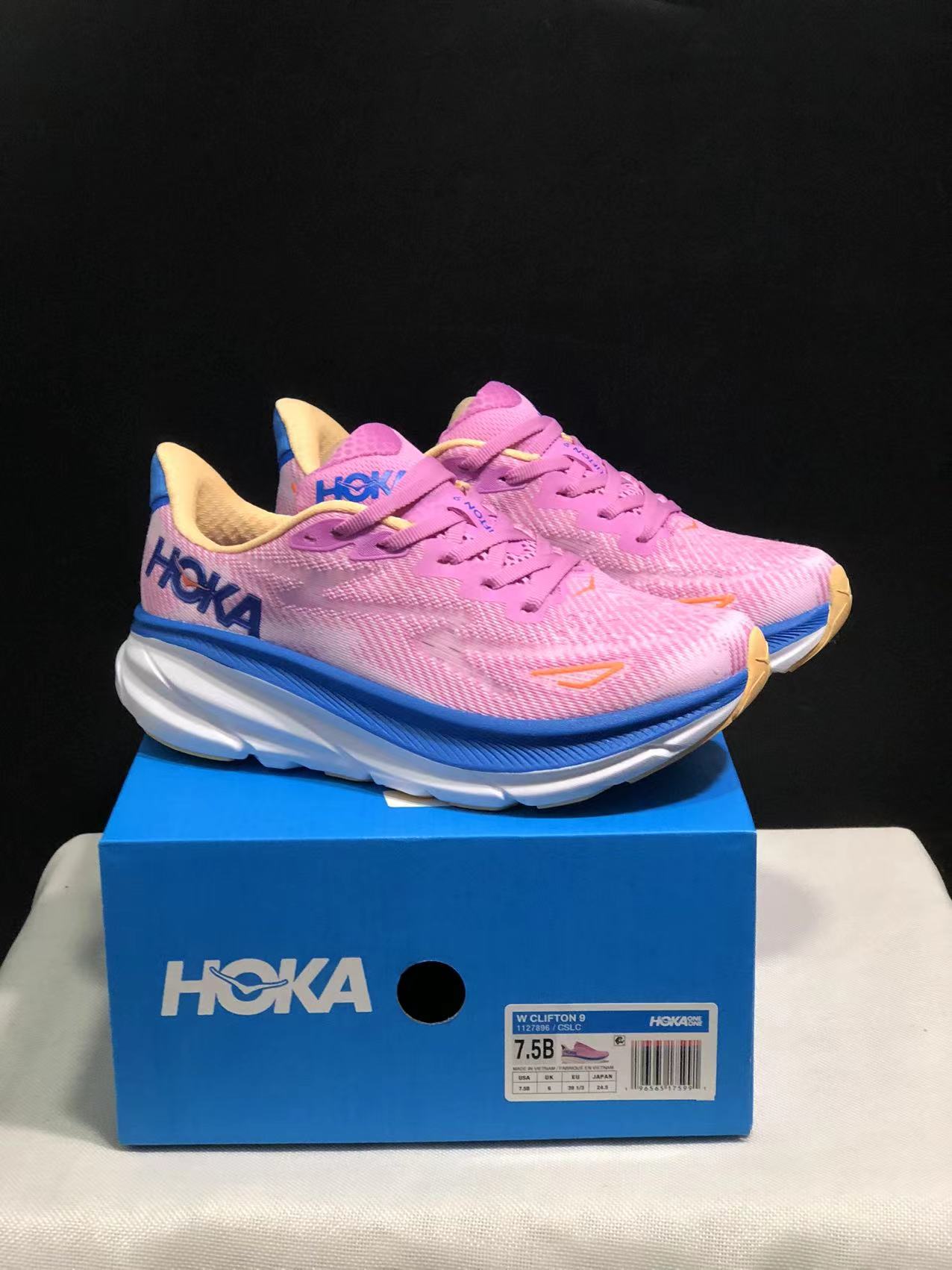 Hoka One One Clifton 9 Running Shoes Athletic Shoes Sneakers Pink