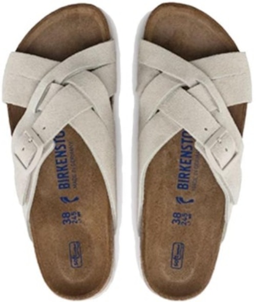 Birkenstock Lugano 1024560 Soft Footbed Suede Narrow Fit Khaki Sandals
