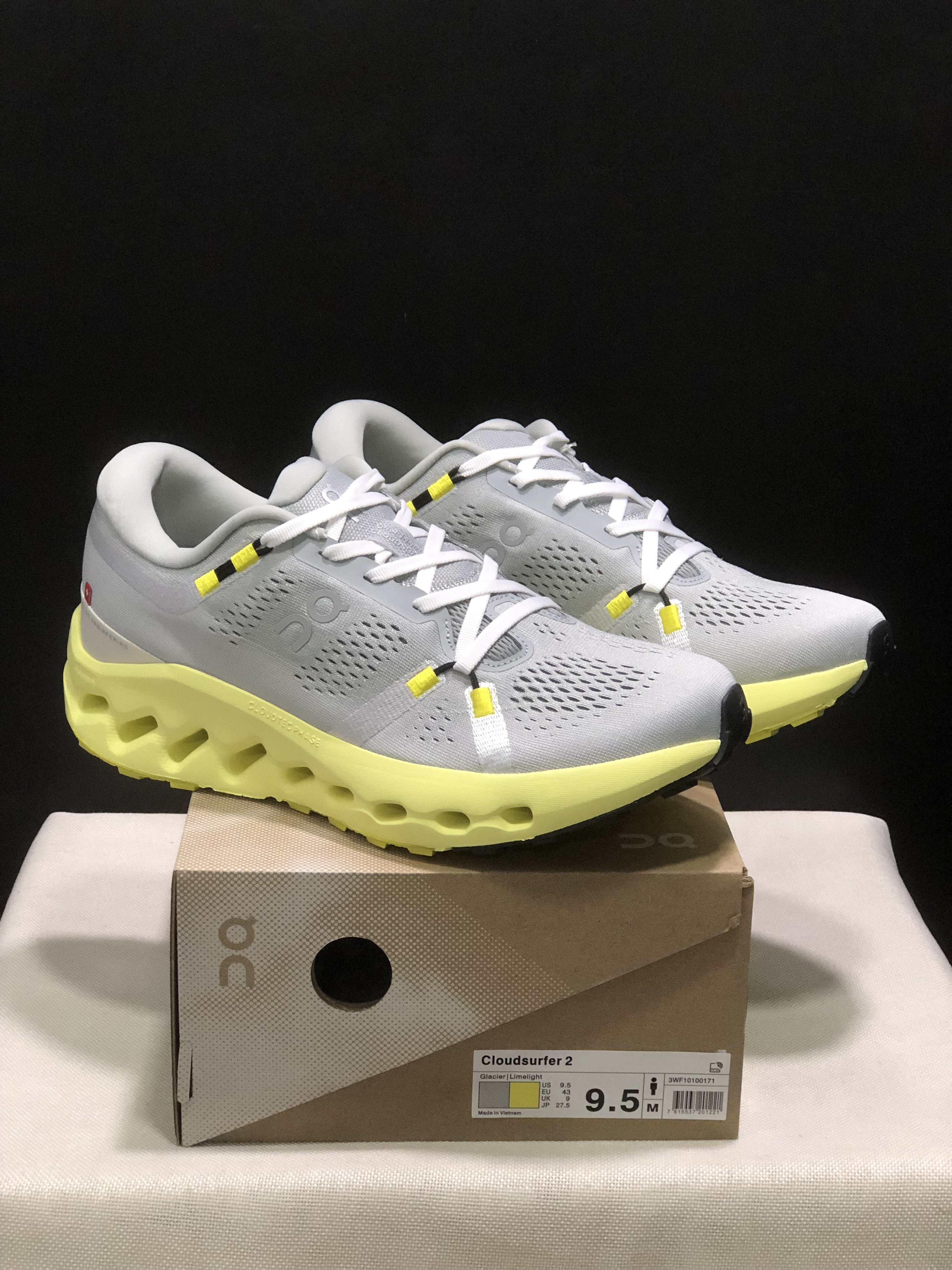 On Running Cloudsurfer 2 Casual Running Shoes Glacier Grey/Yellow