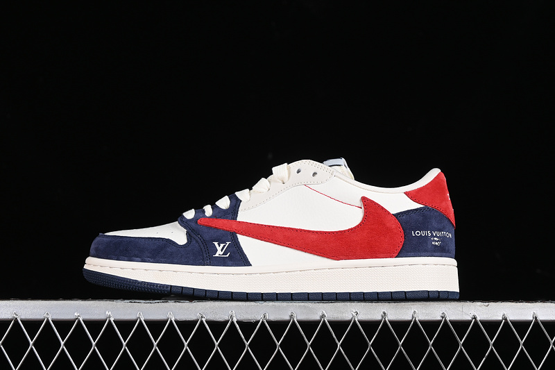 Nike Air Jordan 1 Low OG SP Travis Scott Fragment Design LV Red Blue White Sneakers