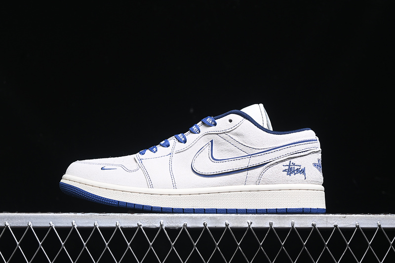 Nike Air Jordan 1 Retro Low Blue White Sneakers