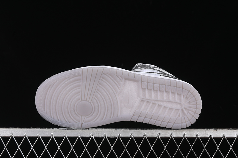 Nike Air Jordan 1 Mid White Metallic Silver Sneakers