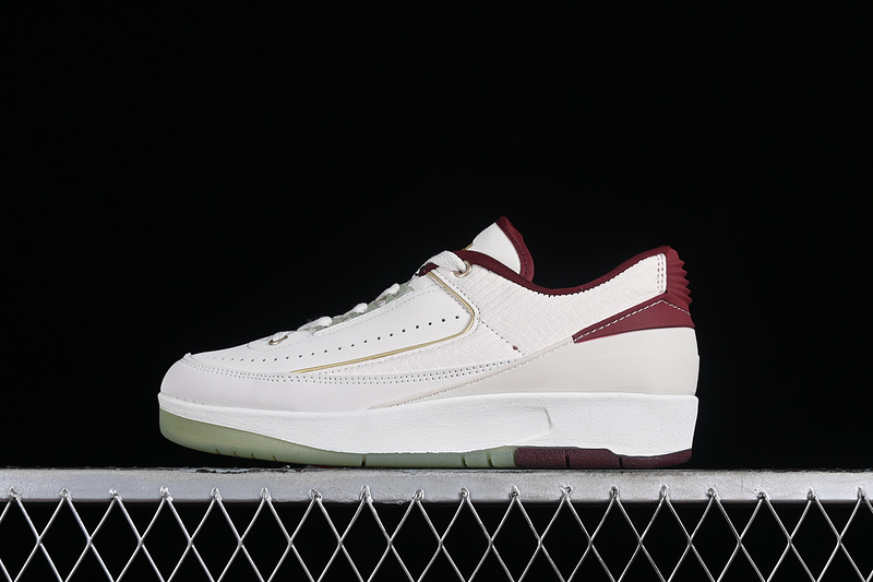 Nike Air Jordan 2 Retro Low Year Of The Dragon Grey Green Sole White Red Sneakers