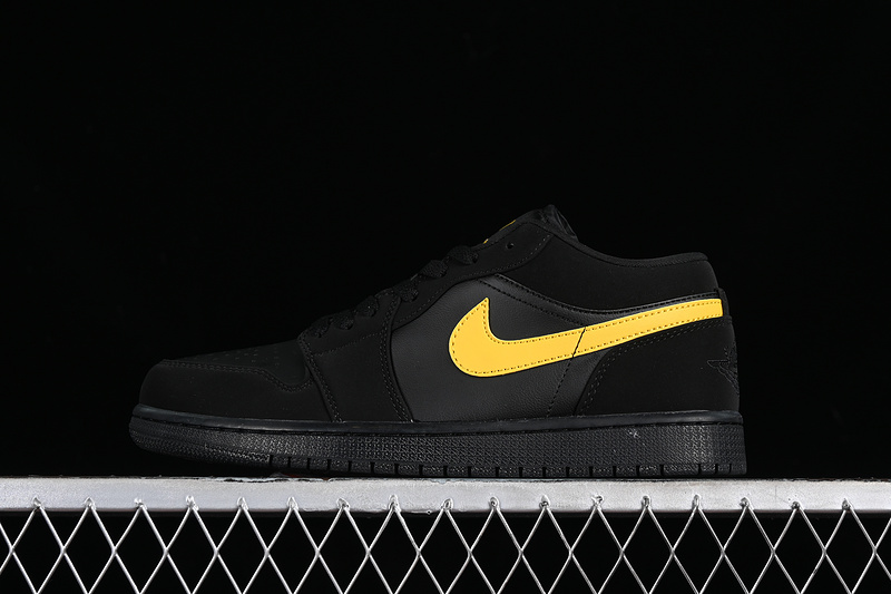 Nike Air Jordan 1 Low Gold Label Black Sneakers