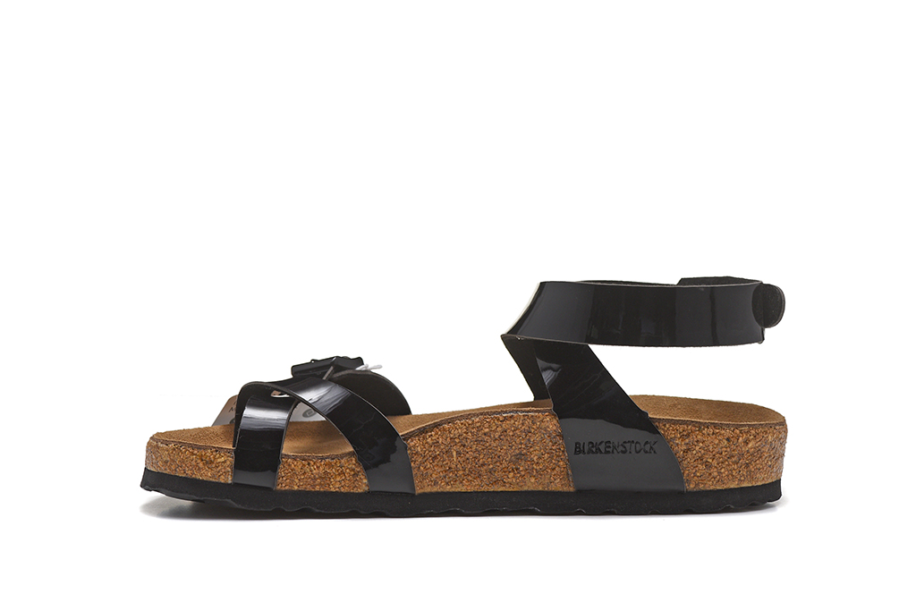 Birkenstock Single Button Black Ringfinger Patent Leather Sandals
