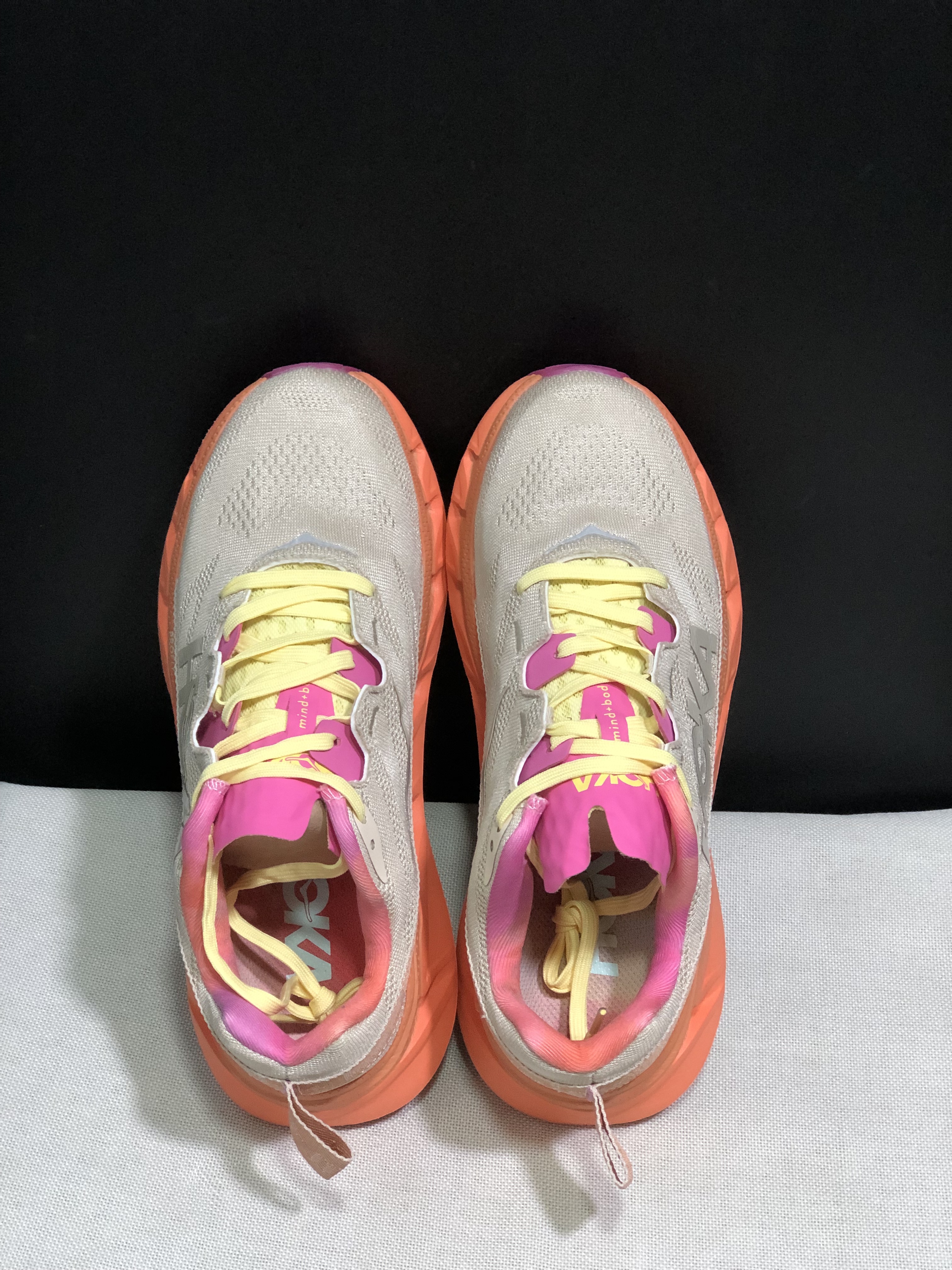 Hoka One One Elevon 2 Anti-slip Wear-resistant Running Shoes Sneakers Beige