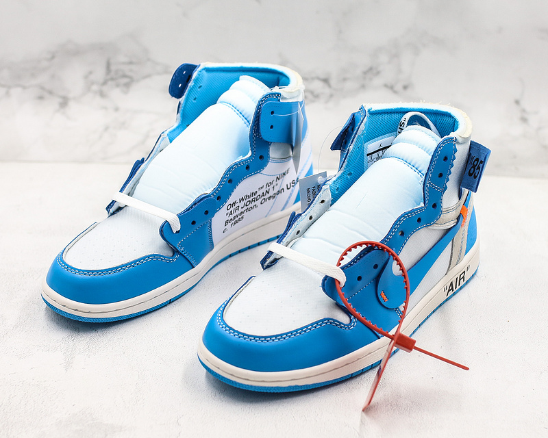Nike Air Jordan 1 Retro Off-White High Blue White Sneakers