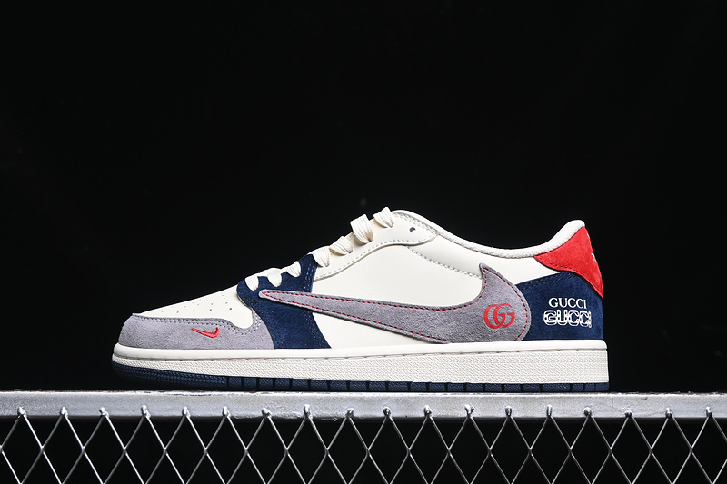 Travis Scott Fragment Design Nike Air Jordan 1 Low Gucci OG SP White Grey Red Blue Sneakers