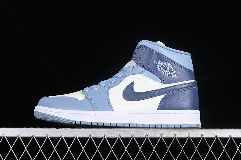 Nike Air Jordan 1 Mid White Blue Sneakers