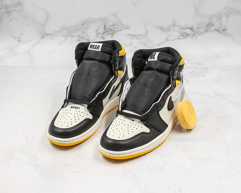 Nike Air Jordan 1 Retro NRG High Black White Yellow Sneakers
