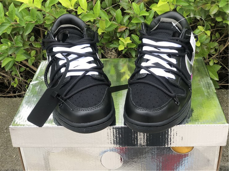 Nike Dunk Off-White Low ��50 of 50�� Black Silver Sneakers